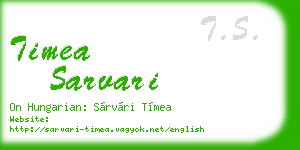 timea sarvari business card